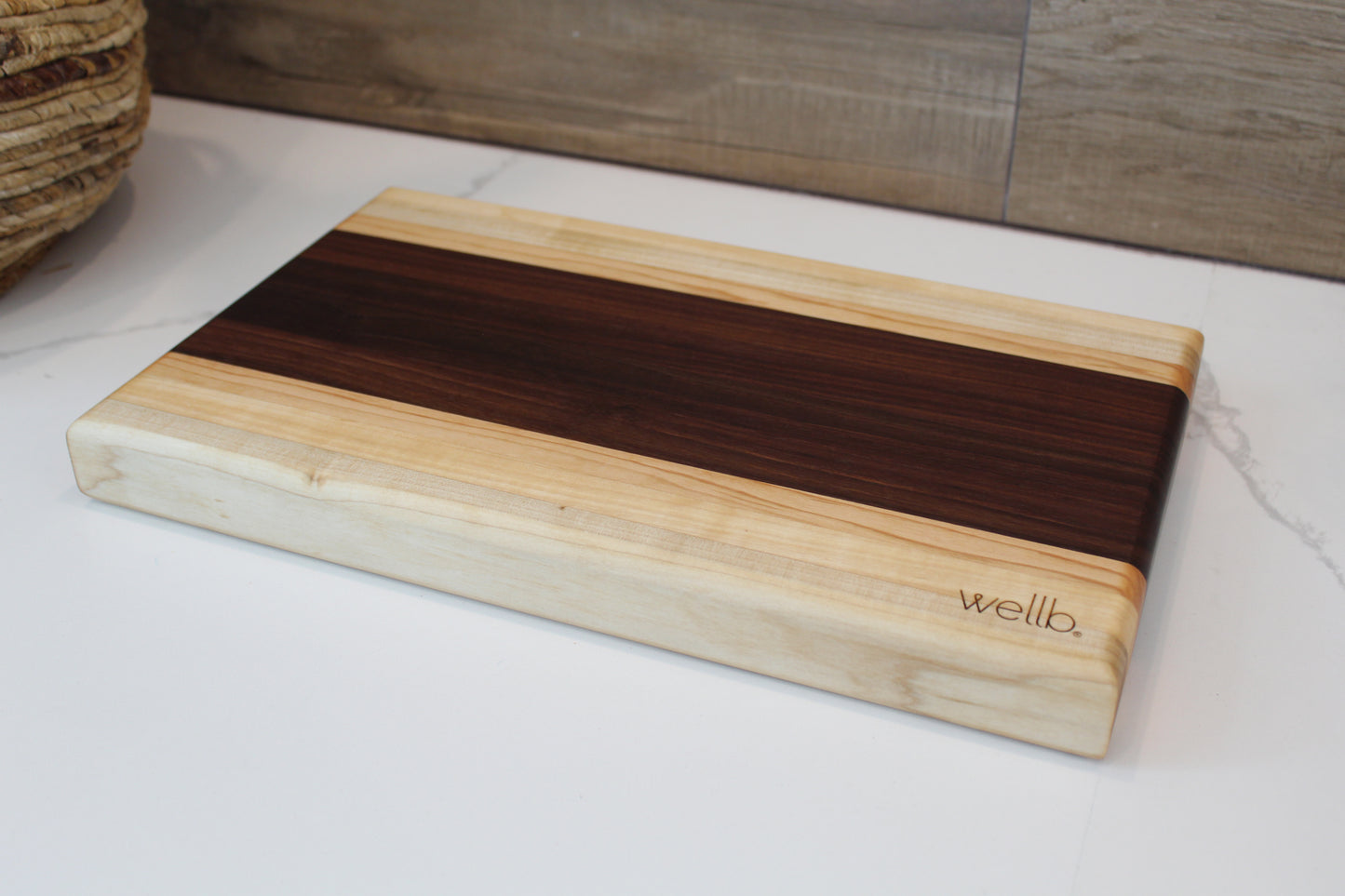 WELLB® Grande Wood Cutting Board, Edge grain, walnut, maple, cherry